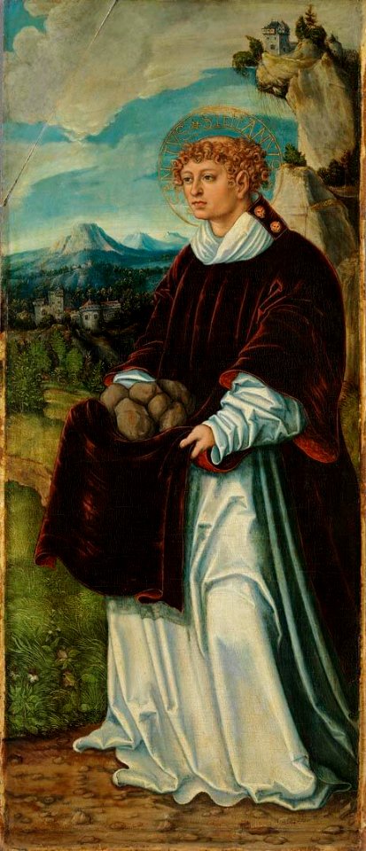 Lucas Cranach d. Ä. (Anonymer Meister seiner Werkstatt) - Pfirtscher Altar, Hl. Stephanus (Rückseite, Rankenornament) - 6262 - Bavarian State Painting Collections