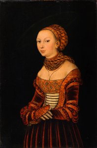 Lucas Cranach d.Ä. - Bildnis einer jungen Frau (1525, Sinebrychoffin Taidemuseo, Helsinki)