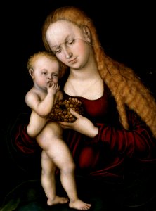 Lucas Cranach d.Ä. - Madonna und Kind mit Trauben (nach 1537)