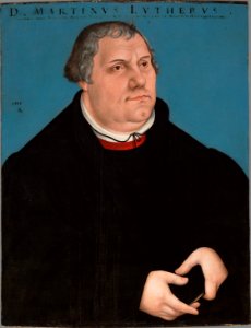 Lucas Cranach d.Ä. (Werkst.) - Porträt des Martin Luther (Fogg Art Museum)