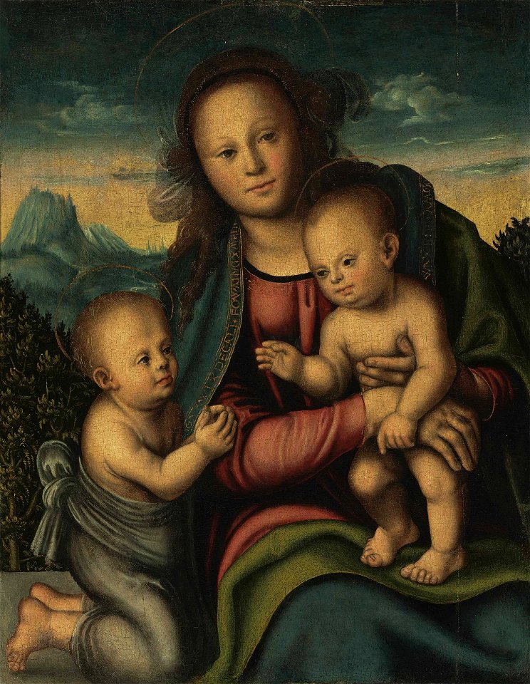 Lucas Cranach d.Ä. (Werkstatt) - Jungfrau und Kind mit dem kleinen Johannes dem Täufer