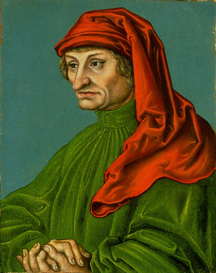 Lucas Cranach d.Ä. (Werkst.) - Bildnis des Rudolph Agricola