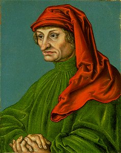Lucas Cranach d.Ä. (Werkst.) - Bildnis des Rudolph Agricola