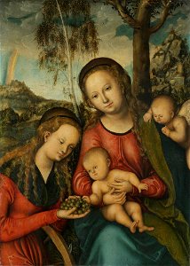 Lucas Cranach d.Ä. - Madonna mit Kind und Hl. Katharina mit Trauben und Engel