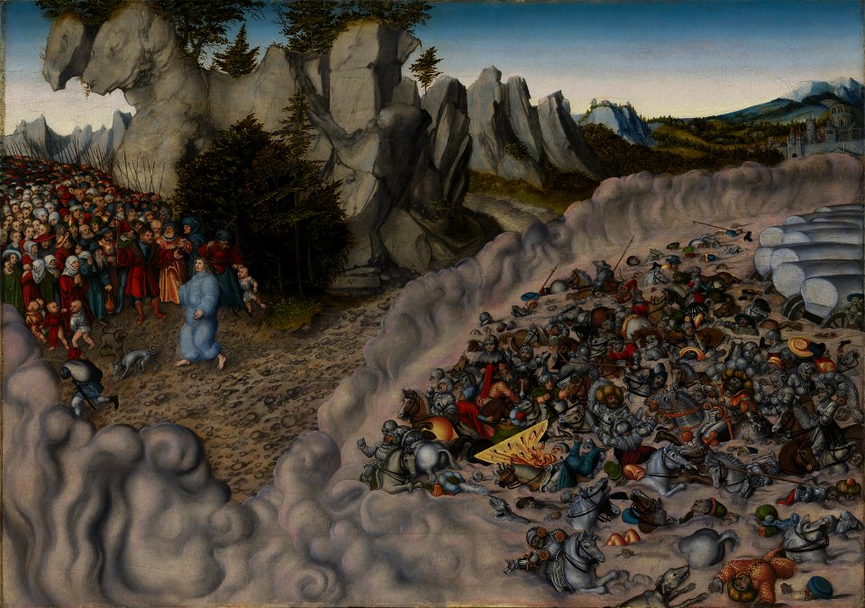 Lucas Cranach d.Ä. - Zug der Israeliten durch das Rote Meer (Staatsgalerie Aschaffenburg)