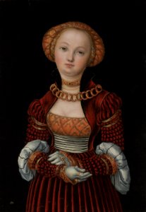 Lucas Cranach d.Ä. - Bildnis einer Frau (National Gallery London). Free illustration for personal and commercial use.