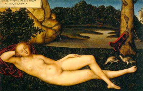 Lucas Cranach d. Ä. - Reclining Nymph - WGA05637