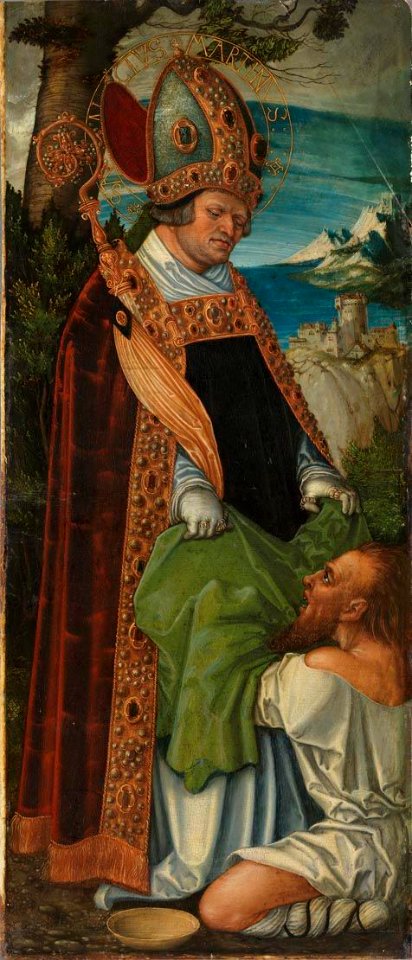 Lucas Cranach d. Ä. (Anonymer Meister seiner Werkstatt) - Pfirtscher Altar, Hl. Martinus (Rückseite, Rankenornament) - 6264 - Bavarian State Painting Collections
