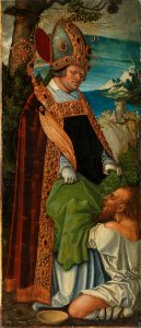 Lucas Cranach d. Ä. (Anonymer Meister seiner Werkstatt) - Pfirtscher Altar, Hl. Martinus (Rückseite, Rankenornament) - 6264 - Bavarian State Painting Collections