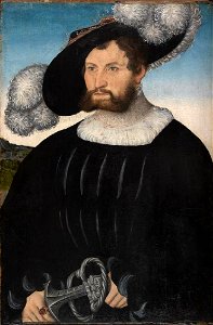 Lucas Cranach (I) - Bildnis des Herrn A. von Rechenberg (Karlsruhe, Kunsthalle)