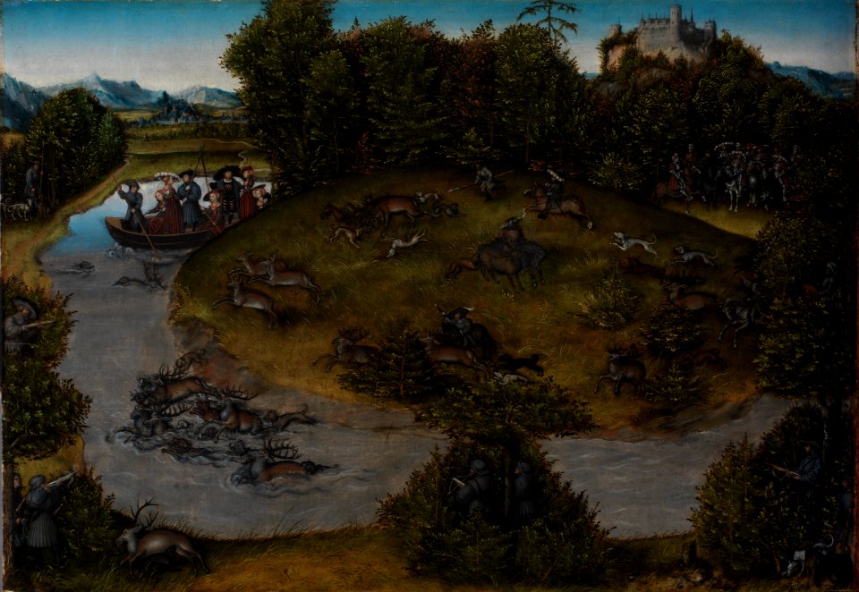 Lucas Cranach d.Ä. - Die Hirschjagd des Kurfürsten Friedrich des Weisen von Sachsen (Statens Museum for Kunst)