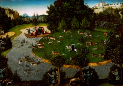 Lucas Cranach d.Ä. - Hirschjagd des Kurfürsten Friedrich des Weisen (KHM Wien)