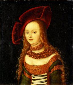 Lucas Cranach d.Ä. - Bildnis eines jungen Mädchens mit rotem Hut