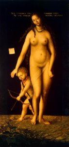 Lucas Cranach d.Ä. - Venus und Amor (Hermitage). Free illustration for personal and commercial use.
