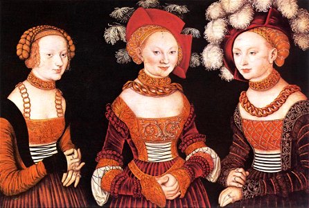 Lucas Cranach d. Ä. - Saxon Princesses Sibylla, Emilia and Sidonia - WGA05699