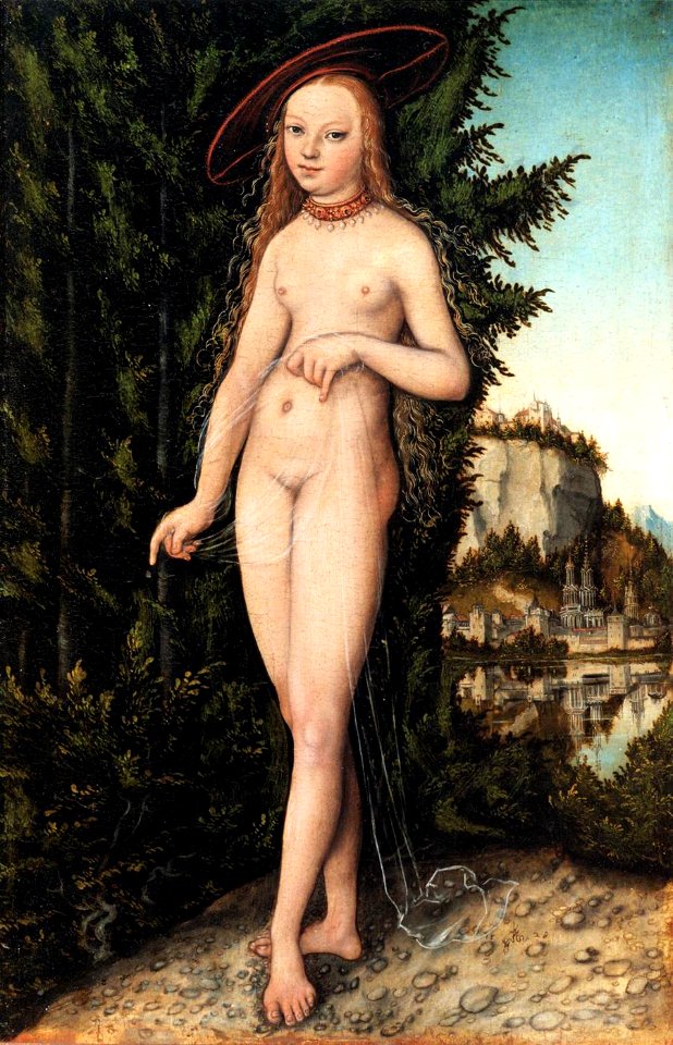 Lucas Cranach d. Ä. - Venus Standing in a Landscape - WGA05640