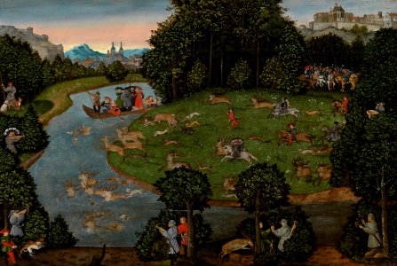 Lucas Cranach d.Ä. - Die Hirschjagd, 1529 (Burrell Collection)