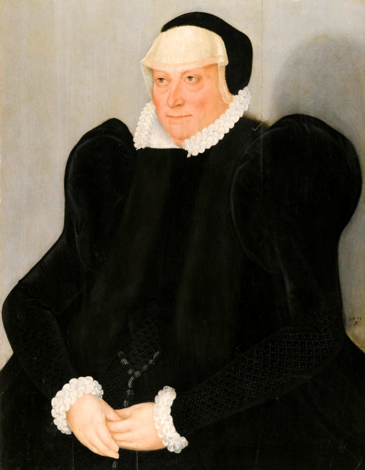 Lucas Cranach d.J. - Bildnis einer Dame in schwarzem Kleid