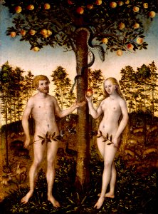 Lucas Cranach d.J. - Der Sündenfall. Free illustration for personal and commercial use.