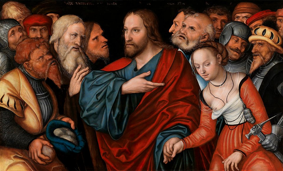 Lucas Cranach d. J. - Christus und die Ehebrecherin - 11142 - Bavarian State Painting Collections