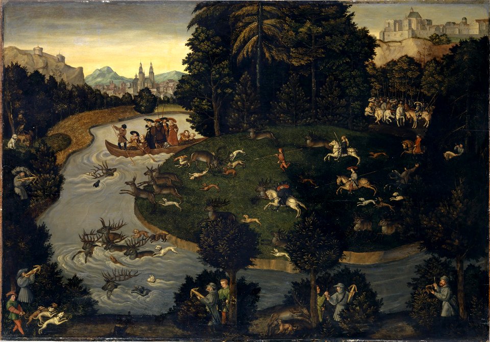 Lucas Cranach der Ältere (Werkstatt) - Hirschjagd (Kunstmuseum Basel)