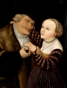 Lucas Cranach d. J. (Werkst.) - Ungleiches Paar