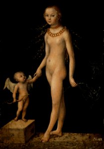 Lucas Cranach d.Ä. - Venus und Amor (Edinburgh). Free illustration for personal and commercial use.