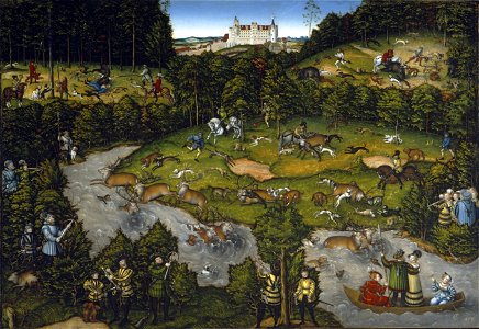 Lucas Cranach d.Ä. - Hofjagd bei Schloss Hartenfels