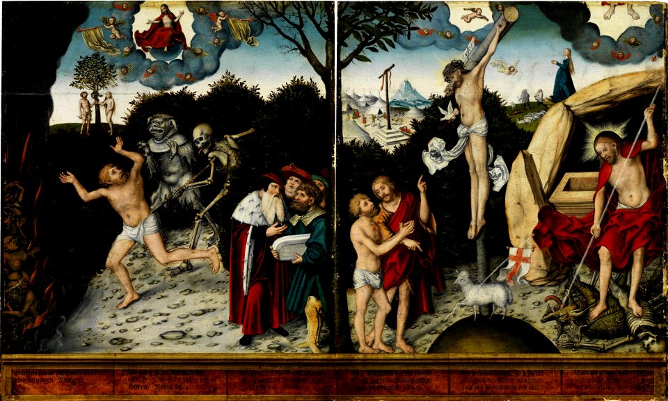 Lucas Cranach d.Ä. - Allegorie auf Gesetz und Gnade (Germanisches Nationalmuseum)