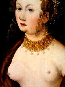 Cranach the Elder Lucretia (detail). Free illustration for personal and commercial use.