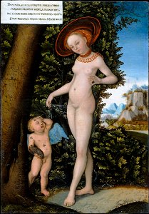 Lucas Cranach d. Ä. - Venus mit Amor als Honigdieb (Metropolitan Museum of Art)FXD. Free illustration for personal and commercial use.