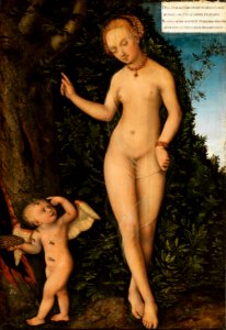 Lucas Cranach d.Ä. - Venus mit Amor als Honigdieb (Germanisches Nationalmuseum - Gm213). Free illustration for personal and commercial use.