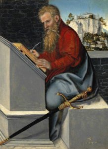 Lucas Cranach d.J. - Der heilige Paulus in seinem Studierzimmer. Free illustration for personal and commercial use.