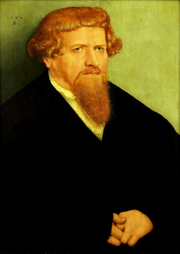 Lucas Cranach d.J. - Bildnis eines Mannes mit rotem Bart (Mauritshuis)