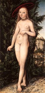 Lucas Cranach d. Ä. - Venus Standing in a Landscape (detail) - WGA05641