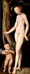 Lucas Cranach d.Ä. - Venus mit Cupid als Honigdieb (Galleria Borghese). Free illustration for personal and commercial use.
