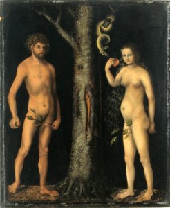 Lucas Cranach d.Ä. - Adam und Eva (Veste Coburg). Free illustration for personal and commercial use.
