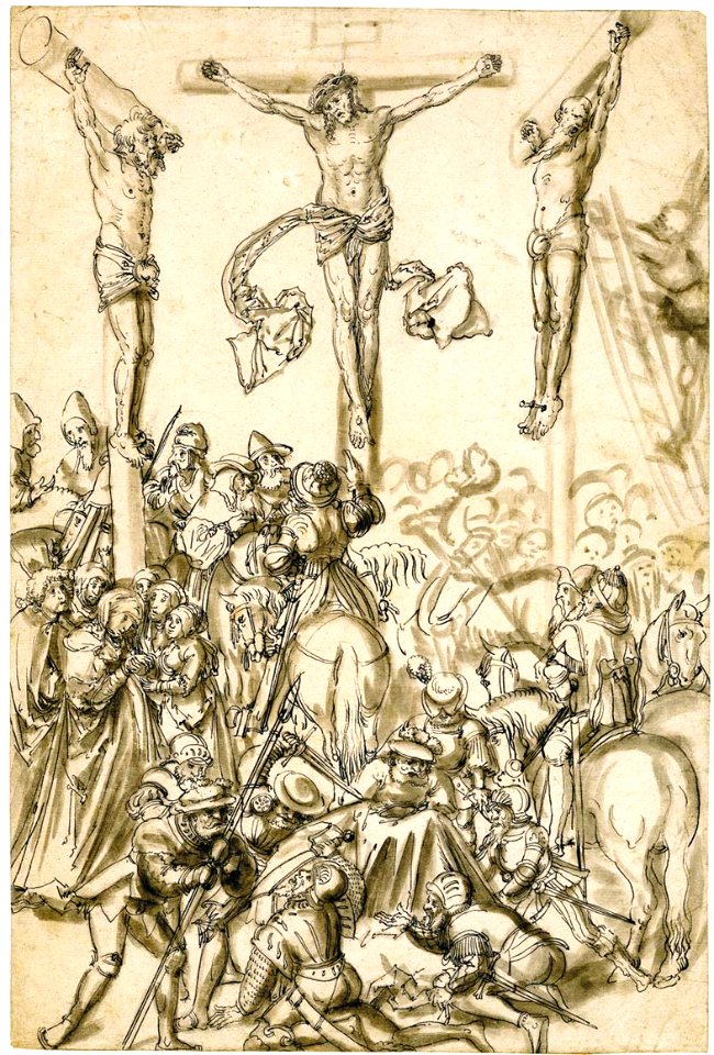 Lucas Cranach, cruxifiction, unfinished drawing