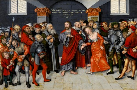 Lucas Cranach (II) - Christus und die Ehebrecherin (Bonnefantenmuseum)