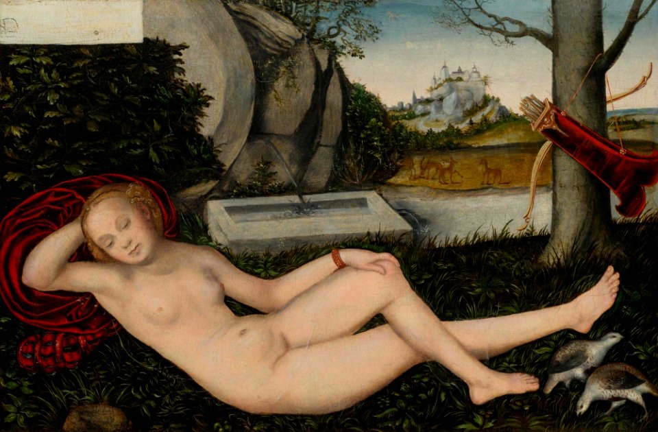 Lucas Cranach d.J. (Werkst.) - Schlafende Diana (Koller Auktionen 2014)