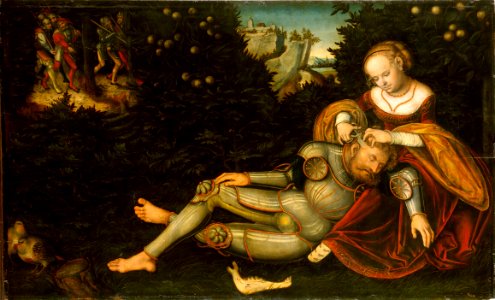 Lucas Cranach d.J. - Simson und Delila, ca. 1537 (Dresden). Free illustration for personal and commercial use.