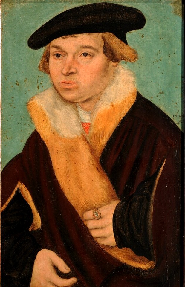 Lucas Cranach d.Ä. - Bildnis eines bartlosen jungen Mannes, 1533 (Strasbourg)