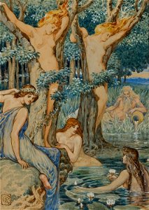 Walter T. Crane - Nyads and Dryads. Free illustration for personal and commercial use.