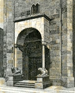 Cremona porta del Battistero. Free illustration for personal and commercial use.