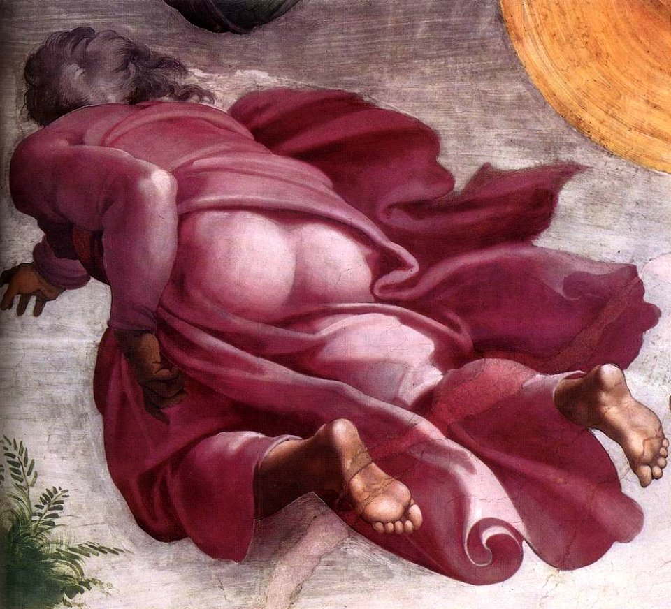 Michelangelo Sistine Chapel - Creation of stars and planets - detail God