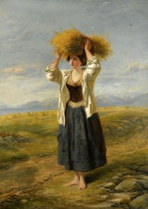 'The Little Gleaner' by William Powell Frith and Thomas Creswick. Free illustration for personal and commercial use.