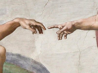 Creation of Adam (Michelangelo) Detail. Free illustration for personal and commercial use.