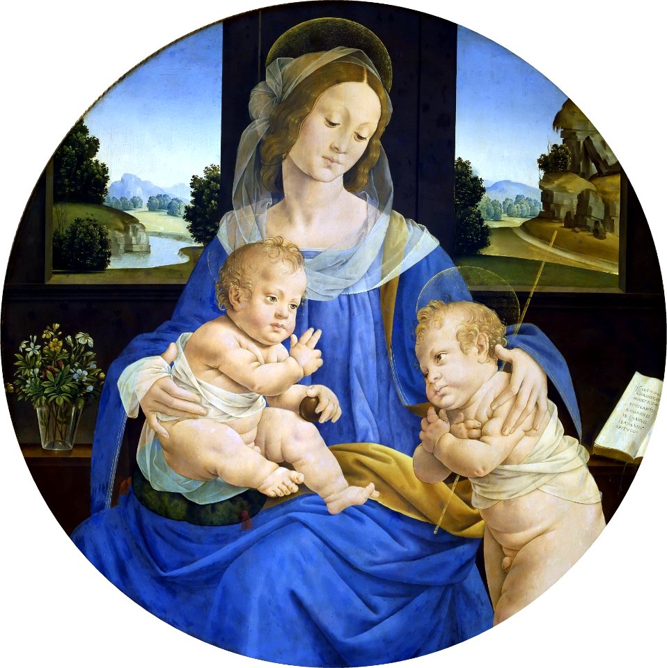 Lorenzo di Credi - Madonna col Bambino con San Giovanni Battista (Galleria Borghese)