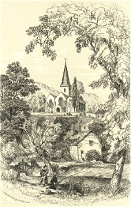 Crickhowel Church from the Bibyll Meadow
