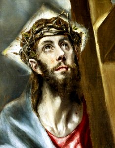 Cristo abrazado a la cruz (detalle). Free illustration for personal and commercial use.